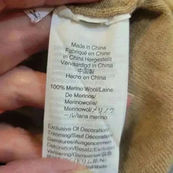 J. Crew Women's Heather Tan Merino Wool Lightweight Knit Antique Lace Collar Lon - Picture 12 of 12